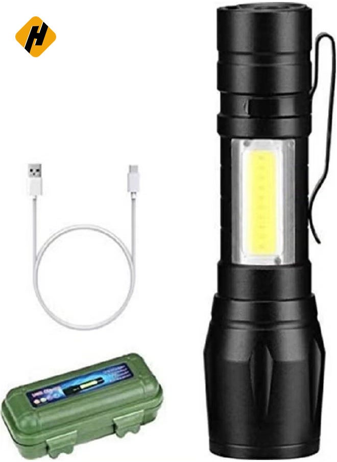 Multi-Functional USB Rechargeable COB LED Flashlight Torch 0.05kg