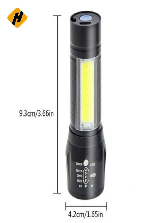 Multi-Functional USB Rechargeable COB LED Flashlight Torch 0.05kg