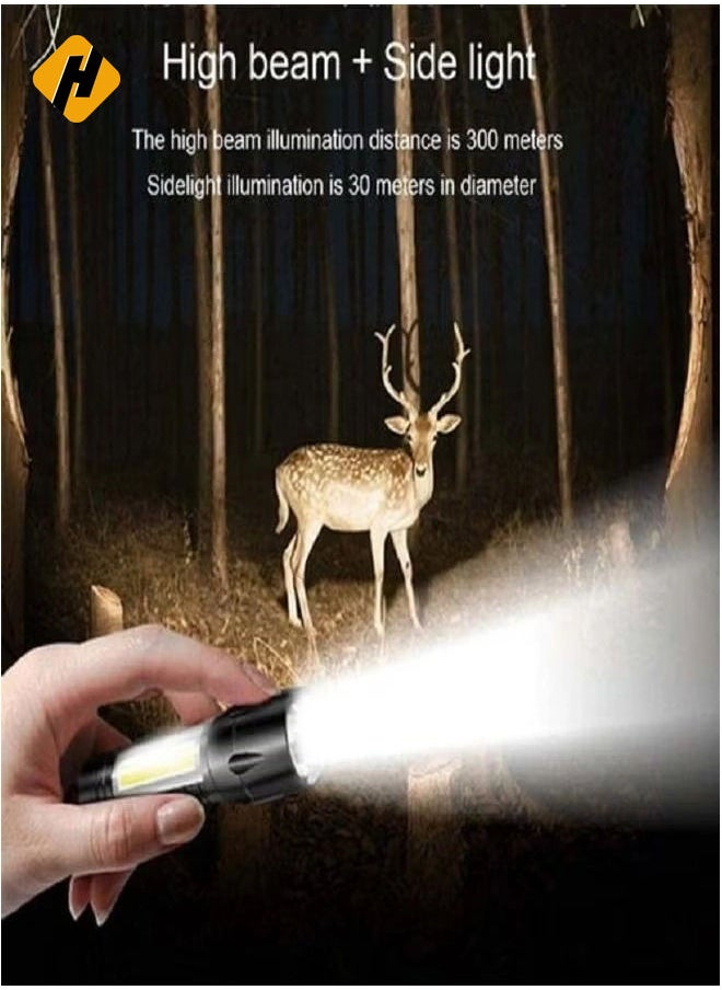 Multi-Functional USB Rechargeable COB LED Flashlight Torch 0.05kg