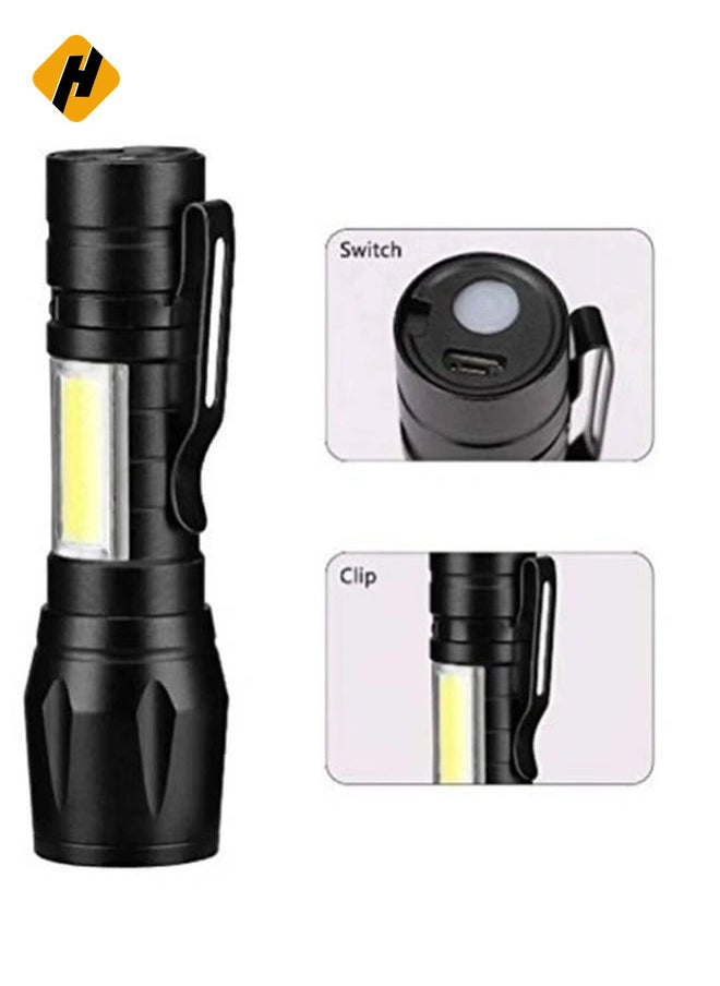 Multi-Functional USB Rechargeable COB LED Flashlight Torch 0.05kg