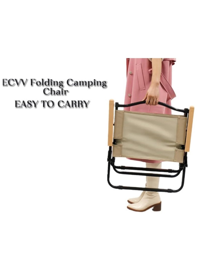 ECVV® Outdoor Folding Chair with Armrest Camping Fishing Seat Portable Beach Camping Picnic Beach Outdoor Portable Camping Chair | Beige