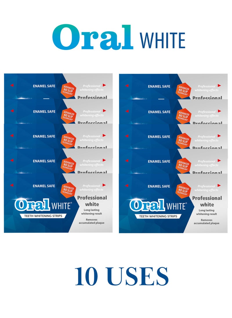 ORAL WHITE Professional Whitening Strips, 10 Treatment