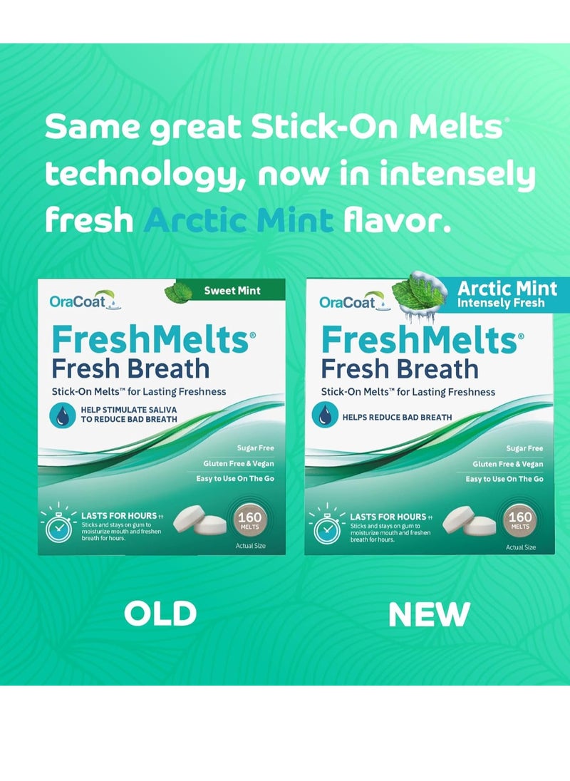 Oracoat FreshMelts Fresh Breath Stick-on Melts for Lasting Freshness, 40 Count Breath Freshener for Bad Breath, Non-Acidic & Sugar-Free, Arctic Mint