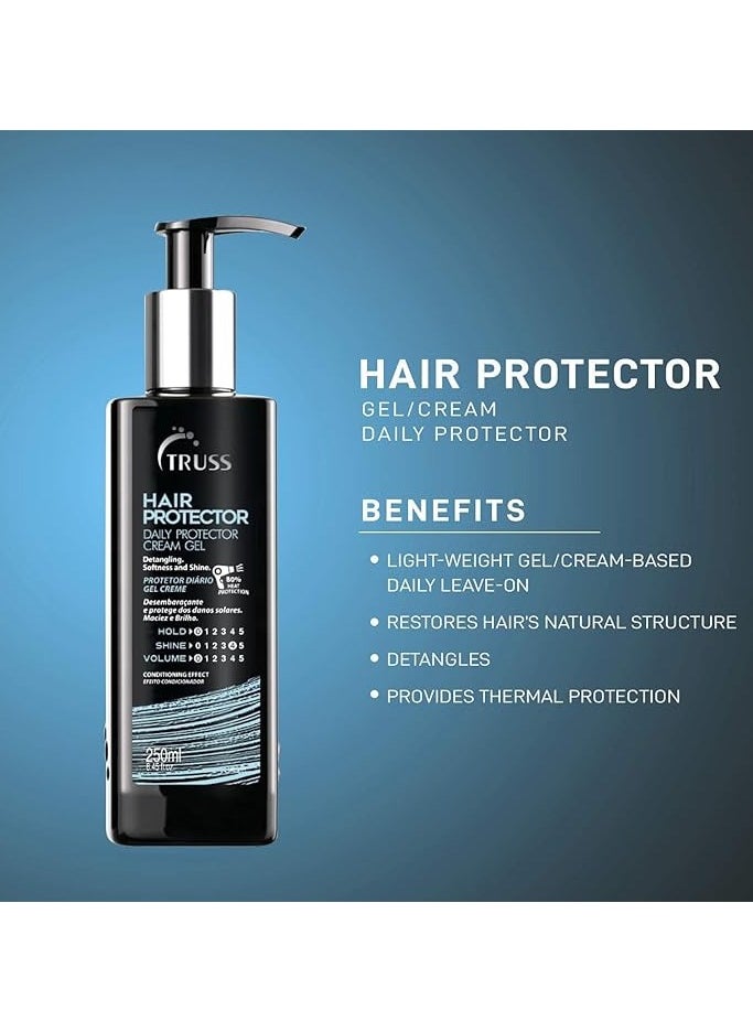 TRUSS Hair Protector, Leave-in with UV protection. Detangling and thermal protector 250ML