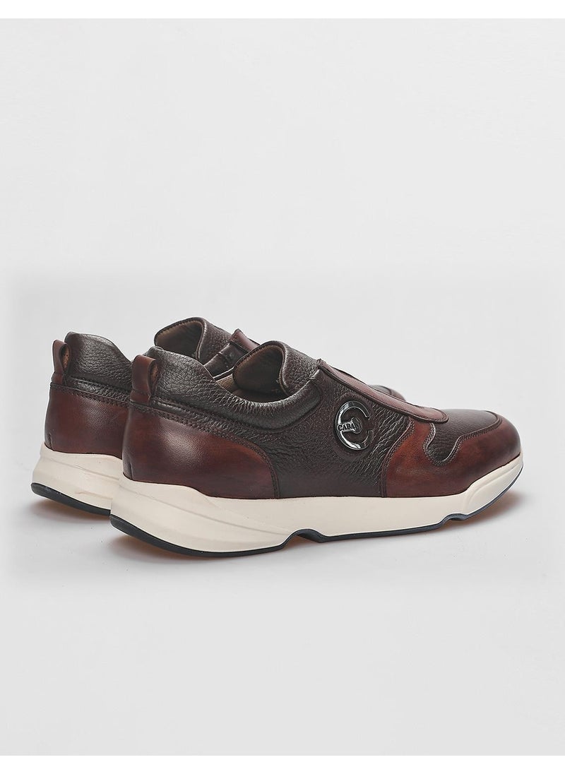 Leather Brown Men's Sports Shoes