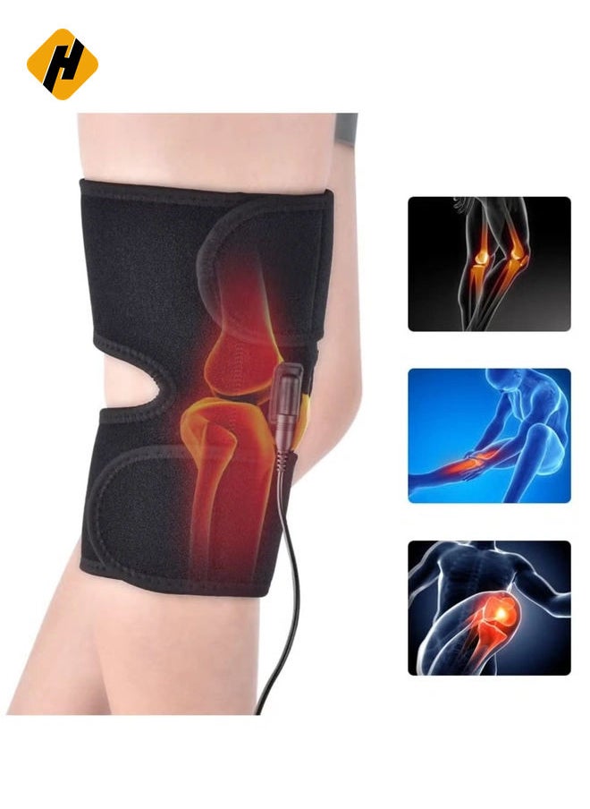 2PCS Heating Knee Pads Knee Brace Support Pads Thermal Heat Therapy Wrap Hot Compress Knee Massager for Cramps Arthritis Pain Relief