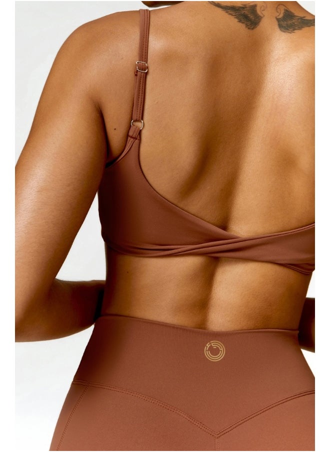 Womens X Back Sports Bra - Padded Low Impact Workout Yoga Bra with Removable Built in Bra