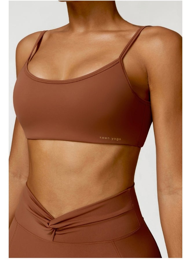 Womens X Back Sports Bra - Padded Low Impact Workout Yoga Bra with Removable Built in Bra