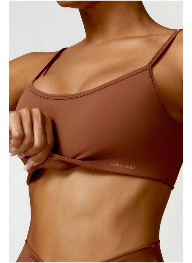 Womens X Back Sports Bra - Padded Low Impact Workout Yoga Bra with Removable Built in Bra