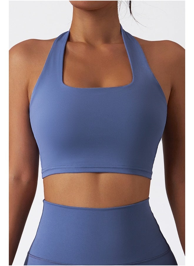 Womens Open Back Sports Bra - Padded Low Impact Workout Yoga Bra with Removable Built in Bra