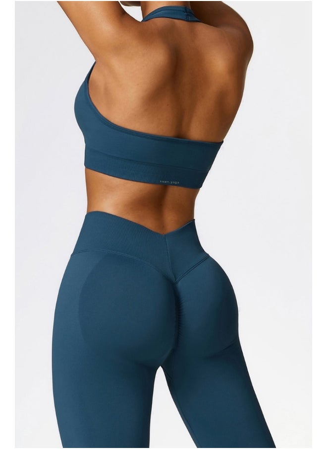 Womens Open Back Sports Bra - Padded Low Impact Workout Yoga Bra with Removable Built in Bra