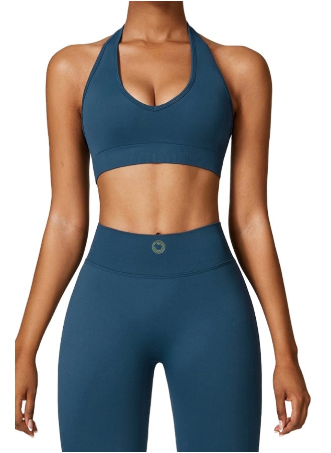 Womens Open Back Sports Bra - Padded Low Impact Workout Yoga Bra with Removable Built in Bra