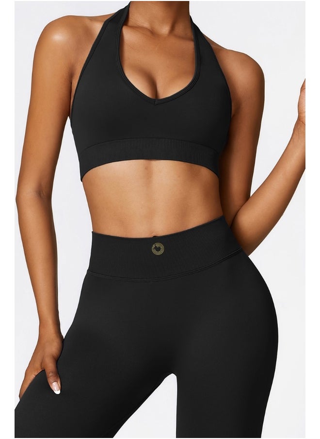 Womens Open Back Sports Bra - Padded Low Impact Workout Yoga Bra with Removable Built in Bra