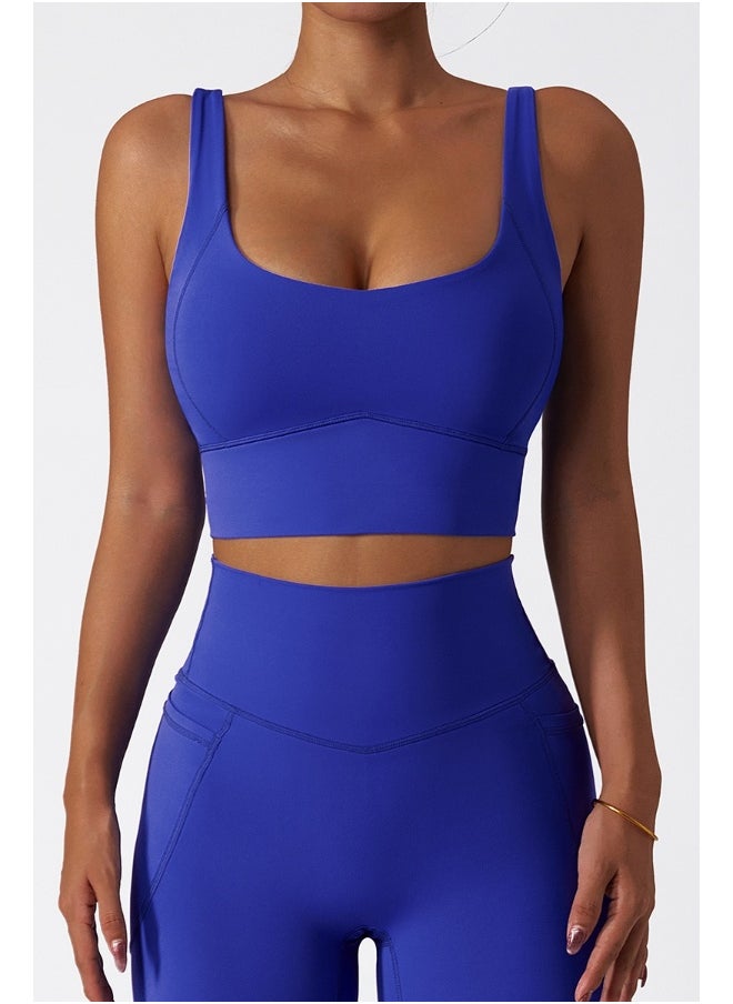 Womens U Back Sports Bra - Padded Low Impact Workout Yoga Bra with Removable Built in Bra