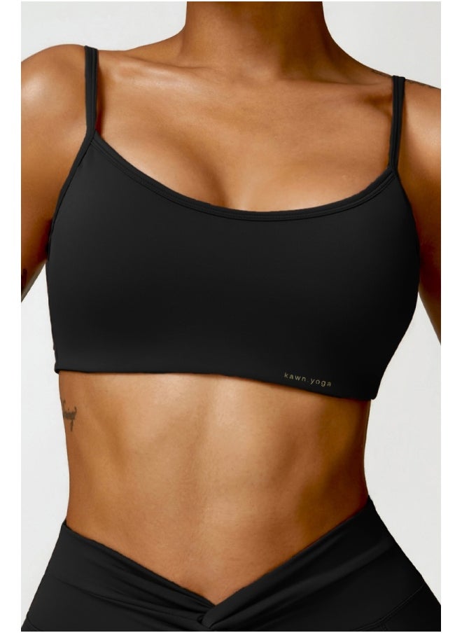 Womens X Back Sports Bra - Padded Low Impact Workout Yoga Bra with Removable Built in Bra