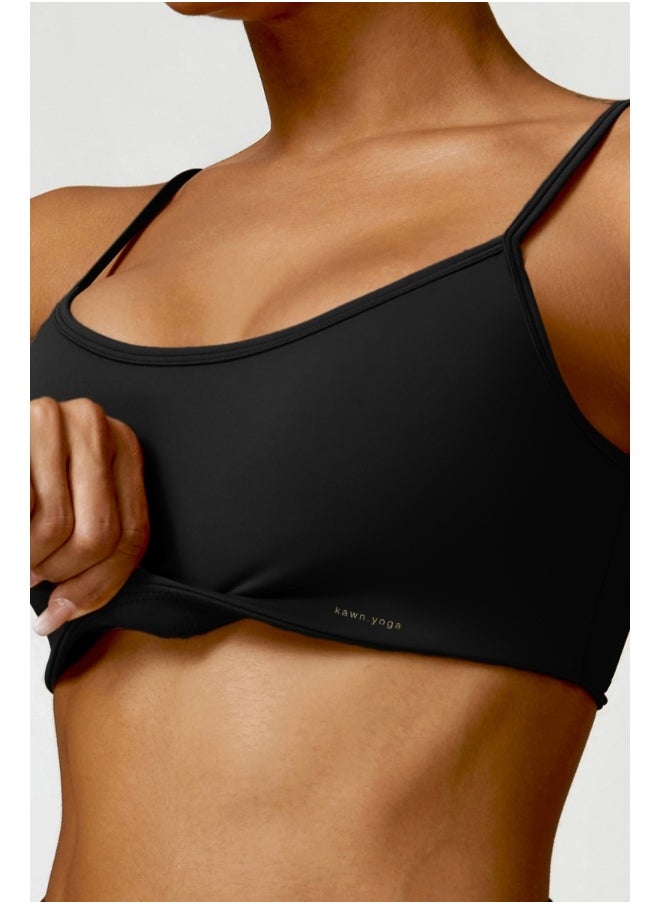 Womens X Back Sports Bra - Padded Low Impact Workout Yoga Bra with Removable Built in Bra