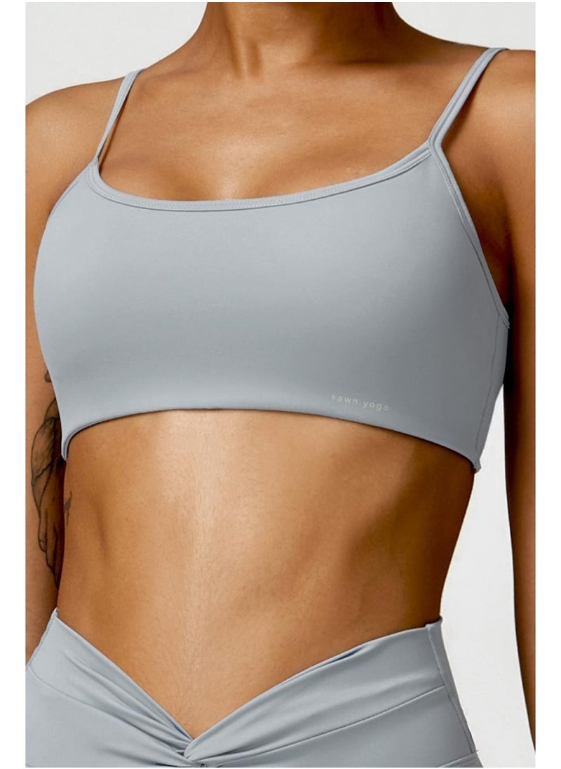 Womens X Back Sports Bra - Padded Low Impact Workout Yoga Bra with Removable Built in Bra