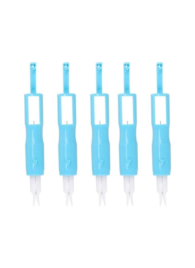 5pcs Sewing Needle Inserter Automatic Needle Threader Needle Threading Tool for Sewing Machine Blue