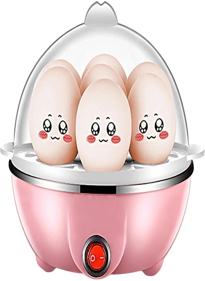 Multi-functional Electric Egg Boiler Steamer Cooker with 7-Egg Capacity | Rapid Egg Cooker for Boiled, Steamed Eggs & Food with Auto Shut-Off, Compact & Easy-to-Use for Home Kitchen (Pink)