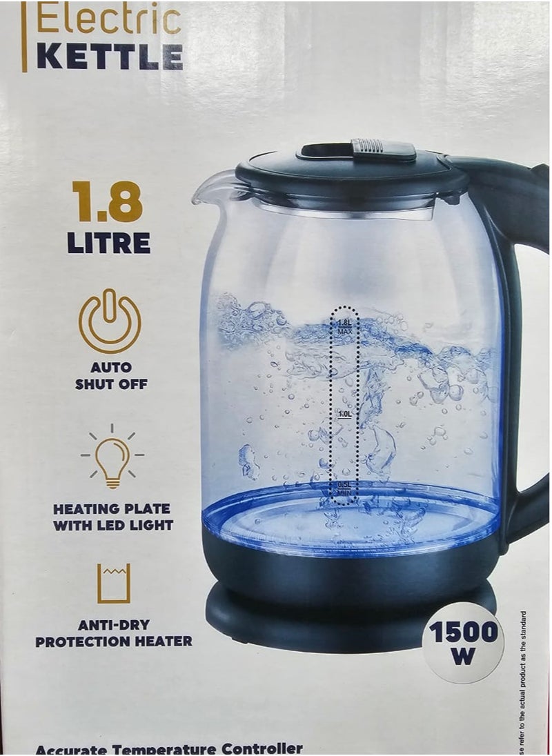 1.8 Lite 1500W Electric Kettle Glass Water Boiler