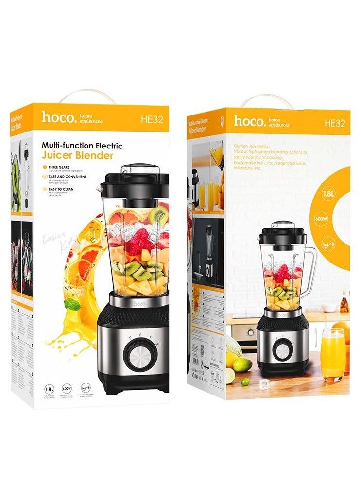 Hoco HE32 Electric Juicer Blender, 600W, 1.8L Tank Capacity