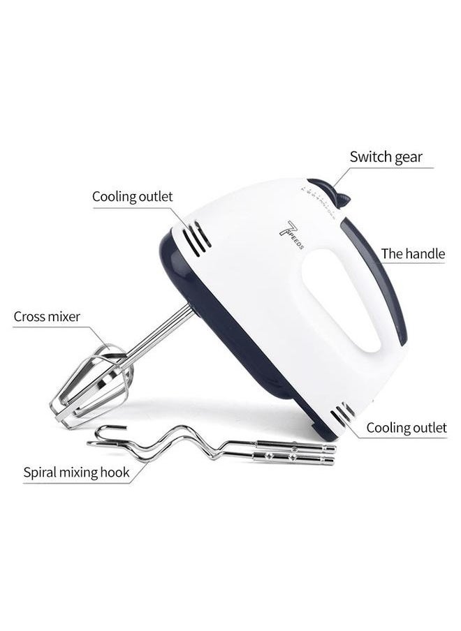 7 Gear Electric Egg Beater Automatic Hand Mixer Blender Plastics Rotating Push Whisk Cream Mixer Stirrer (220V) MH1068 White