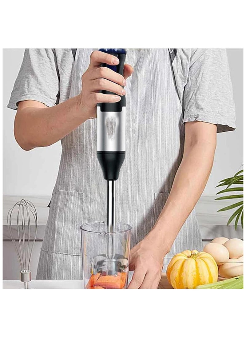 1000W 4-in-1 Hand Blender – 5-Speed Adjustable, Turbo Mode, Stainless Steel Blades, with Whisk, 500ml Chopper & 700ml Measuring Cup, BPA-Free Kitchen Processor for Smoothies, Soups, Sauces, and More