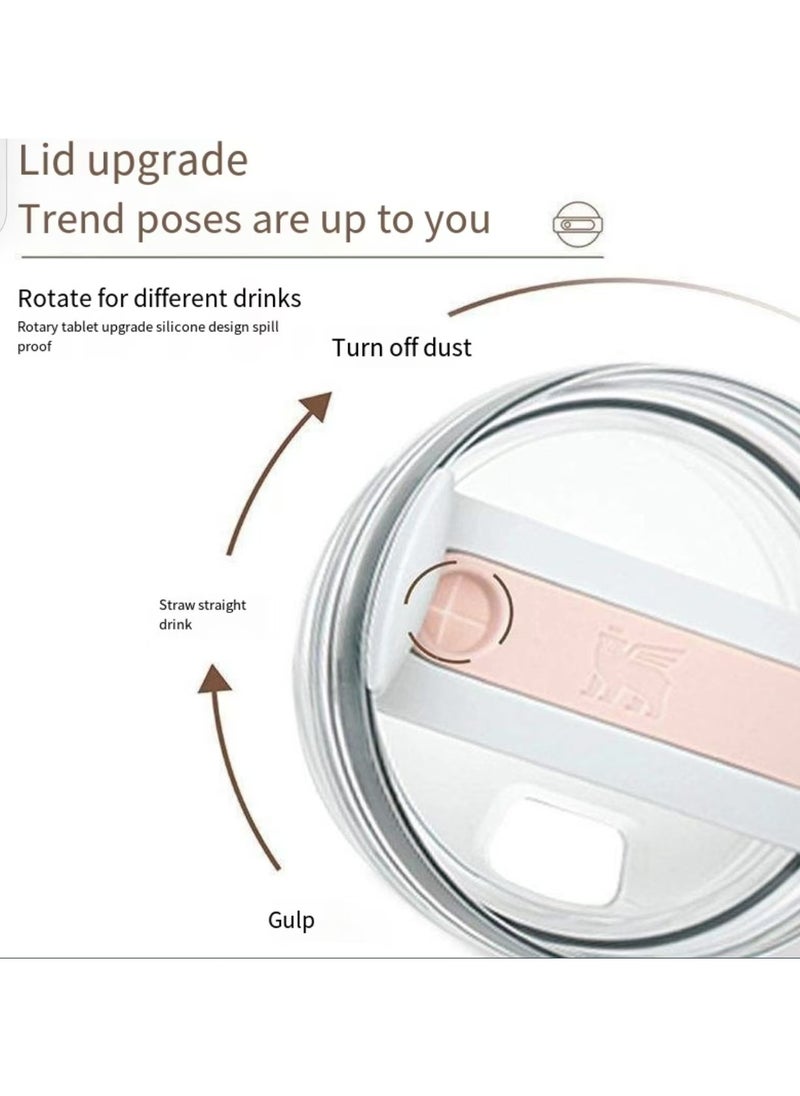 Stainless steel vacuum insulated cup with lid and straw, suitable for water, iced tea or coffee, smoothies, etc