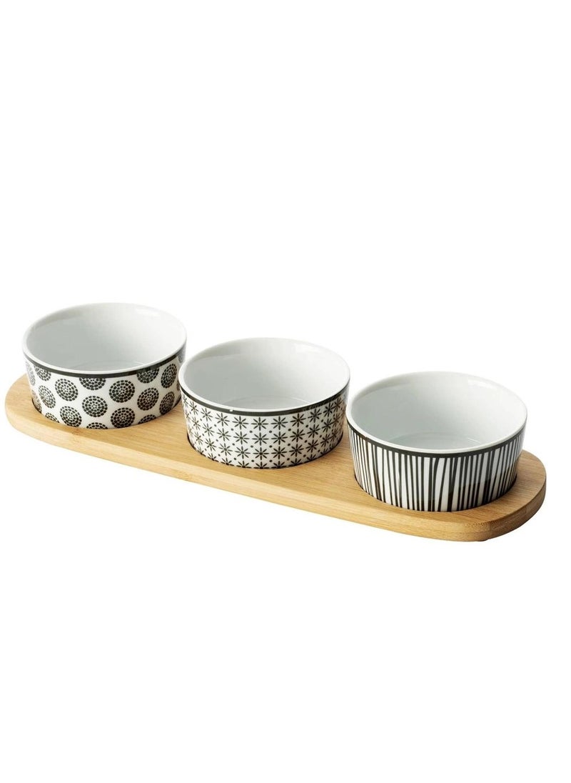 SG Bamboo Earthenware Appetizer Set (10 x 29.8 x 4.5 cm, 4 Pc.)