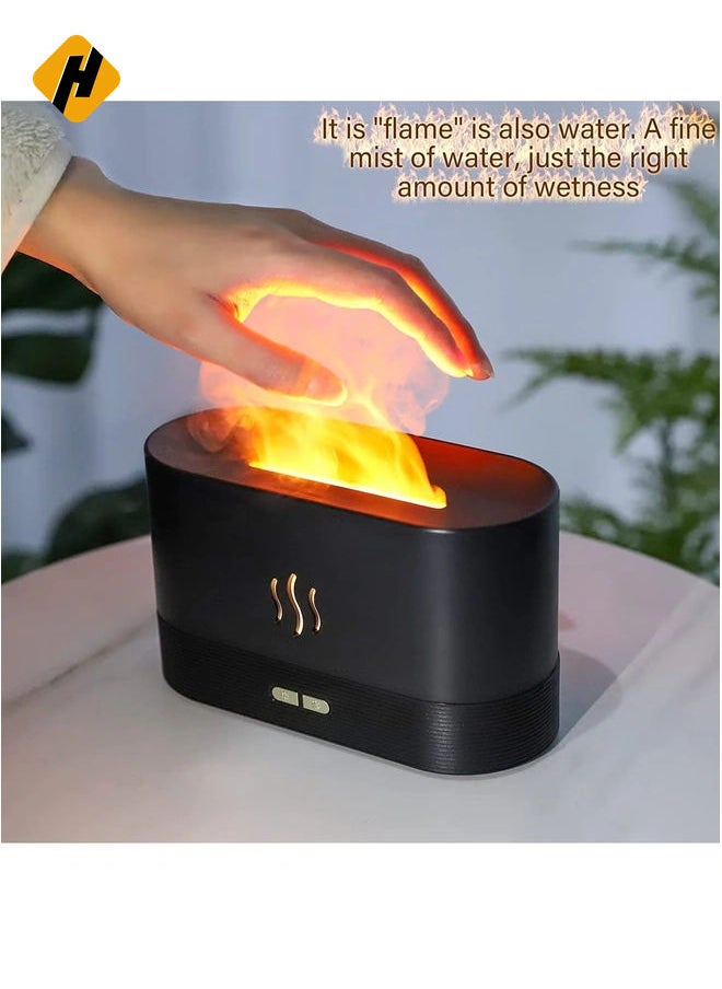 Flame Air Diffuser,Humidifier,Portable-Noiseless Aroma Diffuser for Home,Office or Yoga Essential Oil Diffuser with No-Water Auto-Off Protection