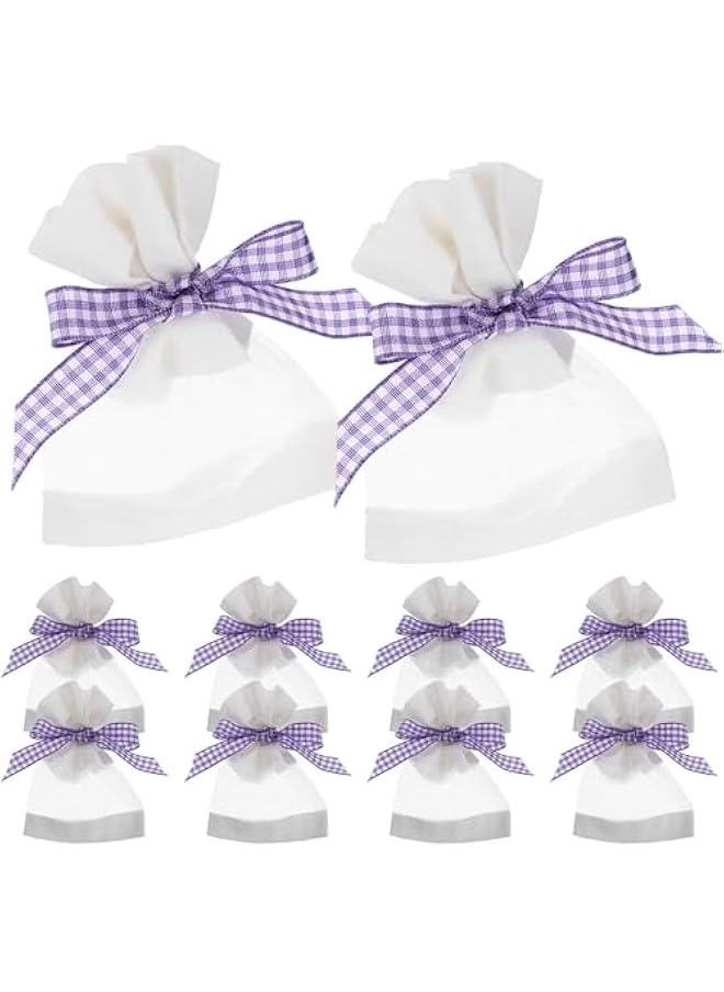 10PCS Lavender Sachet Bags, Sachet Empty Bags Lavender Sachets Organza Gauze Bags Sachet Storage Bags for Lavender, Spice and Herbs Packing Bag - Purple