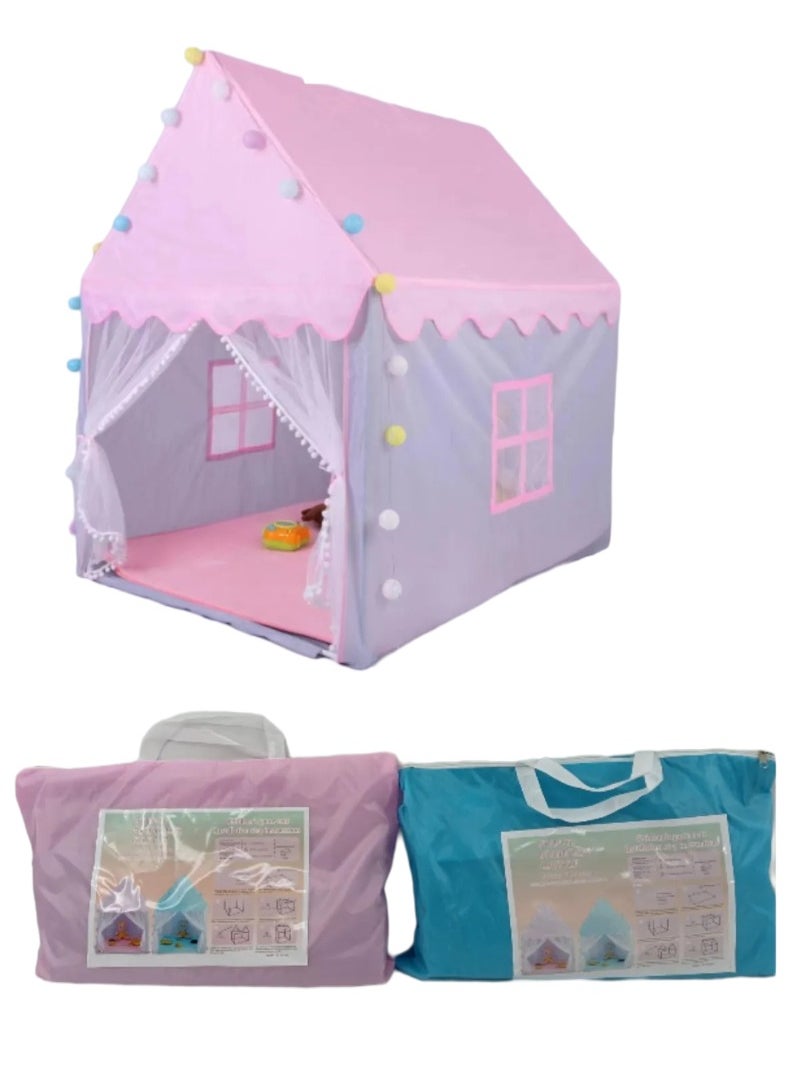 Kids Play Tent for Girls – Large Indoor Playhouse Castle Tent for Toddlers, Fairy Play House, Birthday Gift & Toys (Grey)