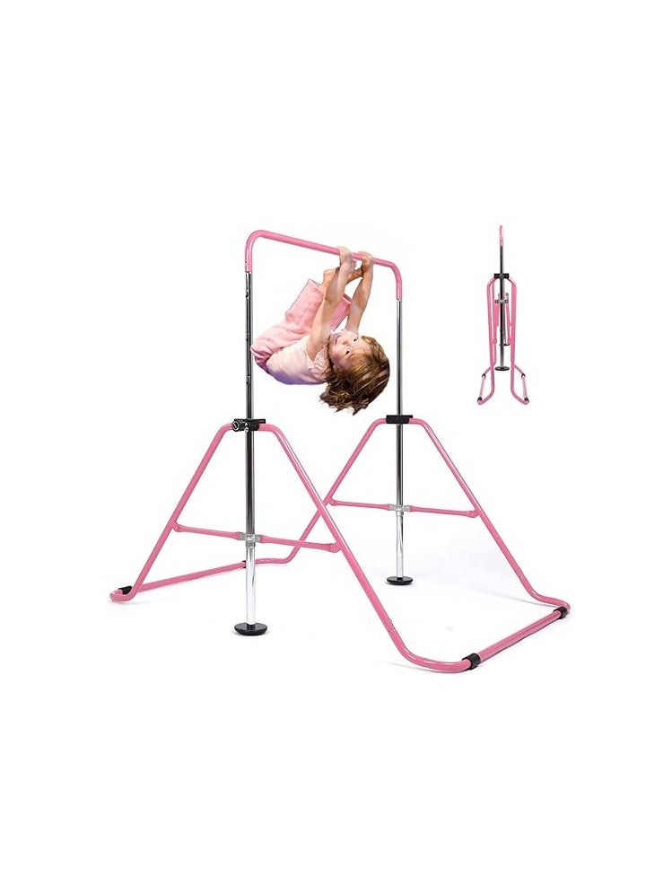 Folding Horizontal Bar Children's Gymnastics Horizontal Bar Children's Training Stretching Equipment Adjustable Height Suitable for Children