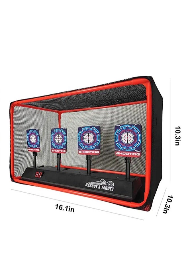 Electronic Auto Reset Digital Shooting Target with net for Toy Gun Gifts for Kids Boys Girls