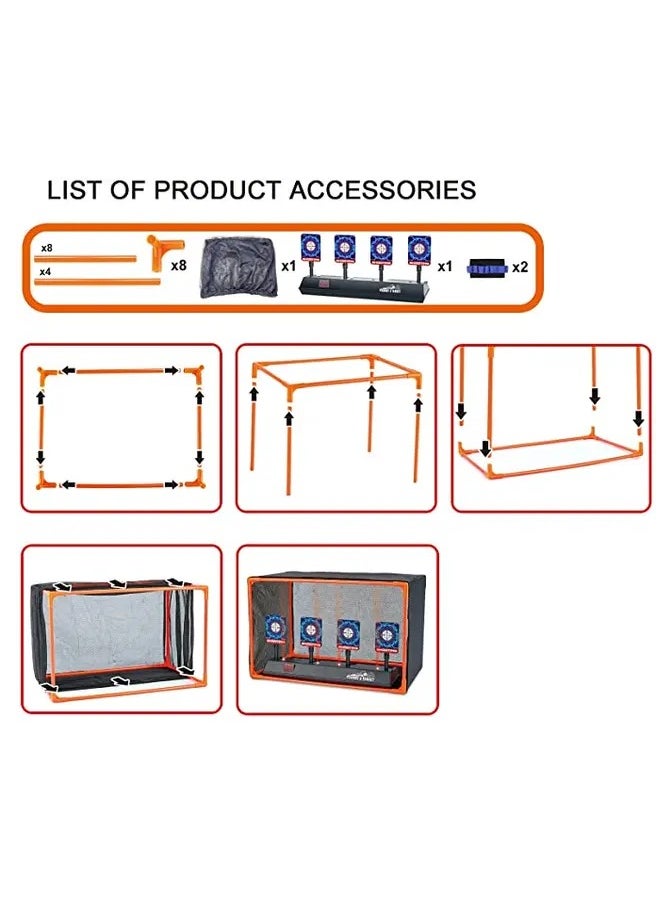 Electronic Auto Reset Digital Shooting Target with net for Toy Gun Gifts for Kids Boys Girls