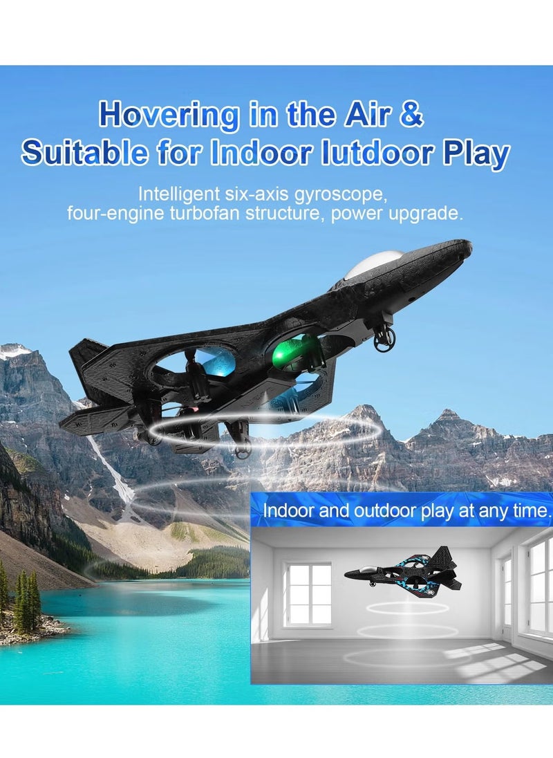 Aeroplane 2.4GHz Remote Controlled Aeroplane L0712 Quadcopter Floating Fighter Plane RC Aeroplane RTF for Beginners, Children and Adults, APlane Toy with Coloured Lights USB Charging