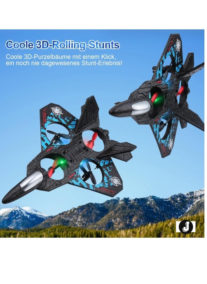 2.4GHz RC Aeroplane L0712 Quadcopter – Remote Controlled Floating Fighter Plane with Coloured Lights, USB Charging, RTF for Beginners, Kids & Adults