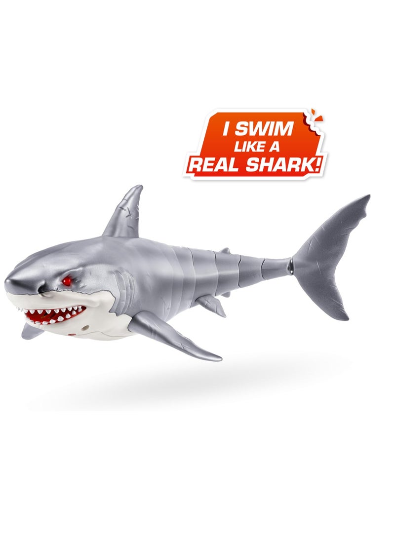 ROBO ALIVE Great White Shark Series 1 by ZURU Robotic Shark Toy with Battery Powered Lighting Summer Pool Toy Bath Toy