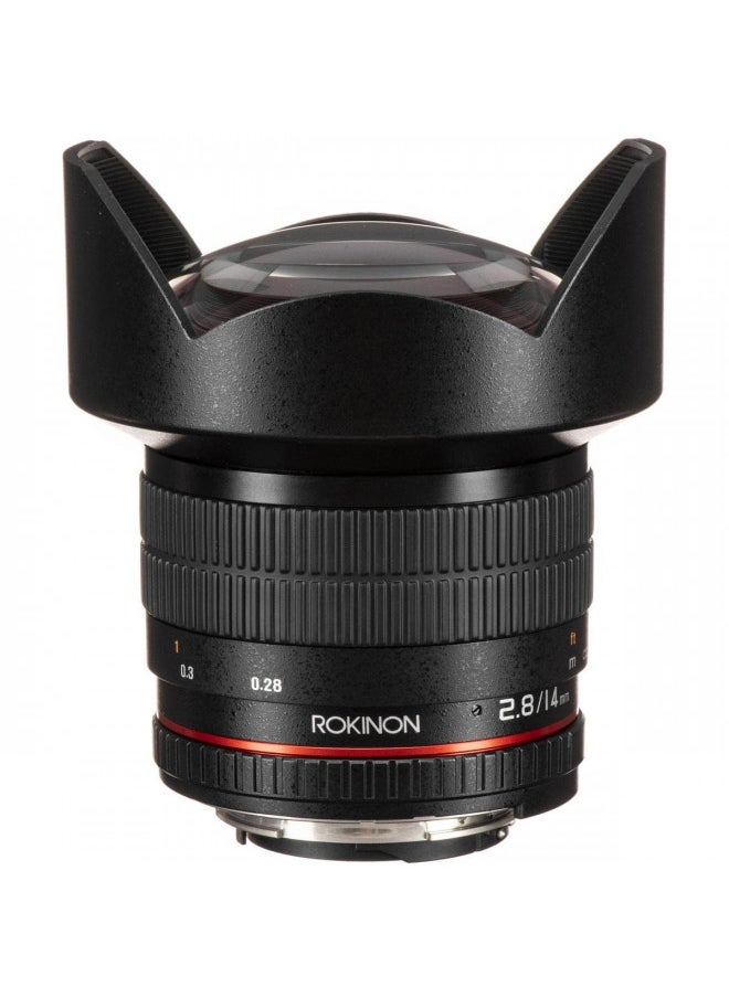 Rokinon 14mm f/2.8 IF ED UMC Ultra Wide Angle Fixed Lens w/ Built-in AE Chip for Nikon