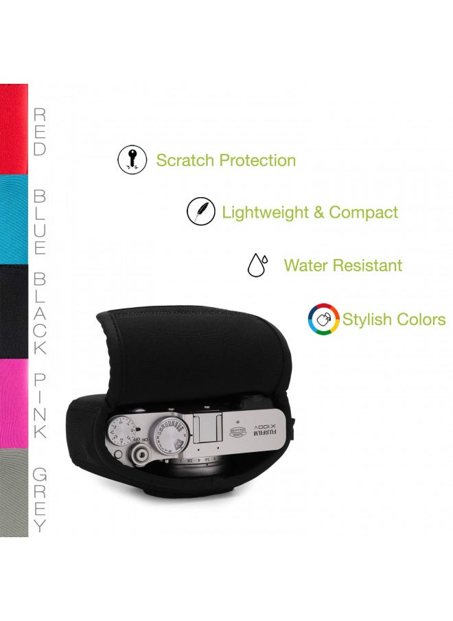 MegaGear MG1896 Ultra Light Neoprene Camera Case Compatible With Fujifilm X100V - Black, PU Leather