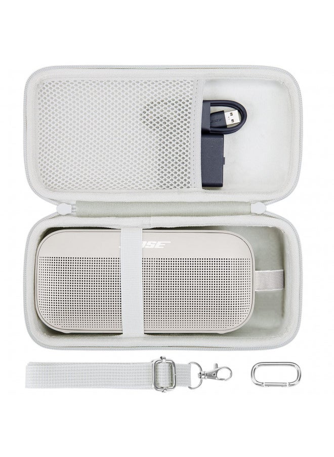 co2CREA Hard Travel Case Replacement for Bose SoundLink Flex Bluetooth Portable Speaker (White Case)