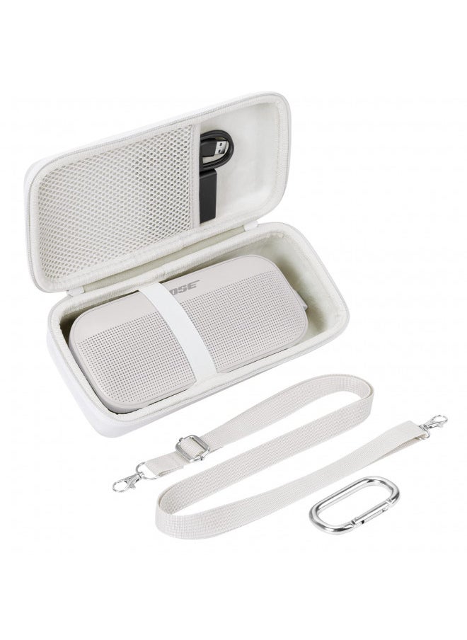 co2CREA Hard Travel Case Replacement for Bose SoundLink Flex Bluetooth Portable Speaker (White Case)