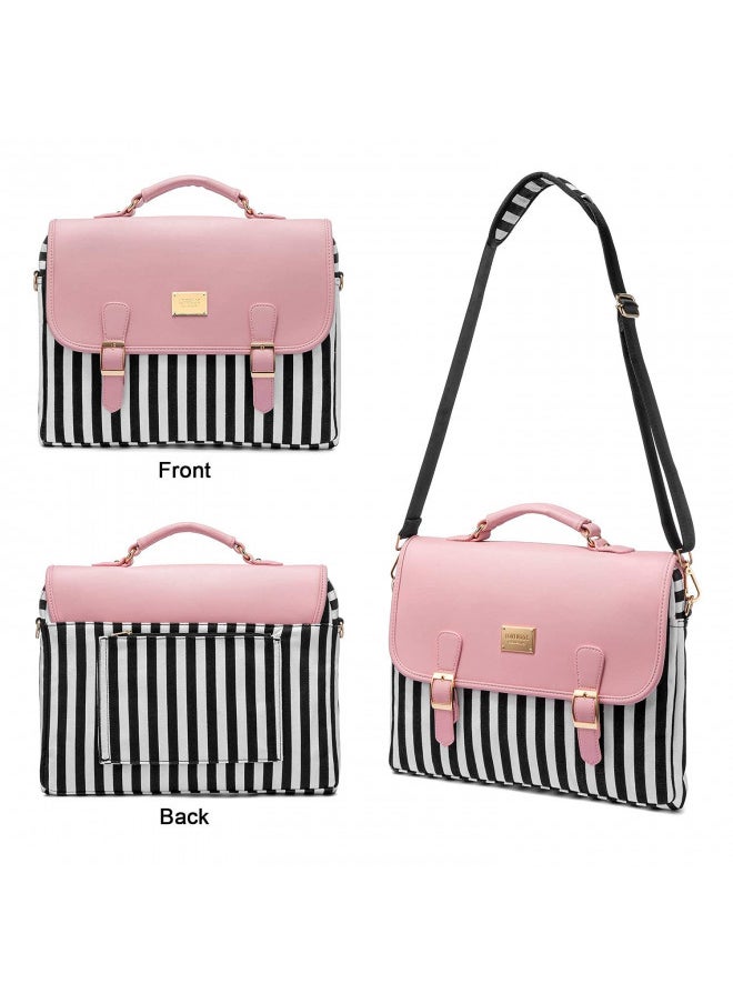 LOVEVOOK Computer Bags for Women, Laptop Bag 14 Inch, Laptop Case with Trolley Sleeve, Pink Messenger Bag, Super Cute Laptop Sleeve