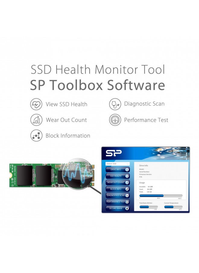 Silicon Power 1TB A55 M.2 SSD SATA III Internal Solid State Drive 2280 SU001TBSS3A55M28AB
