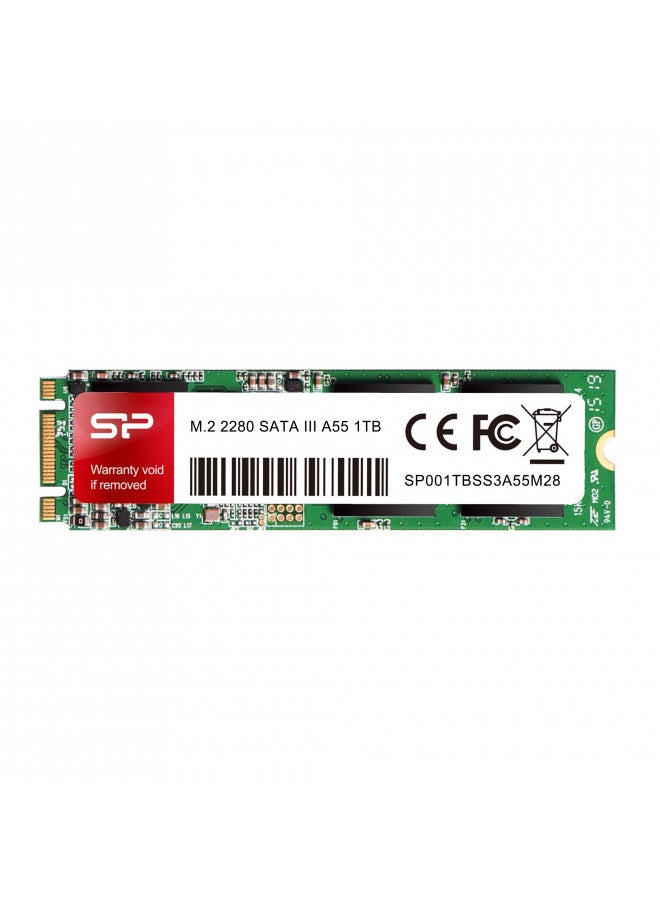 Silicon Power 1TB A55 M.2 SSD SATA III Internal Solid State Drive 2280 SU001TBSS3A55M28AB