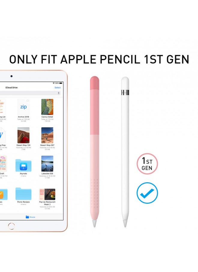 Delidigi Gradient Color Case for Apple Pencil 1st Generation Silicone Protective Apple Pencil Case Cover Sleeve Accessories (Gradient Pink)