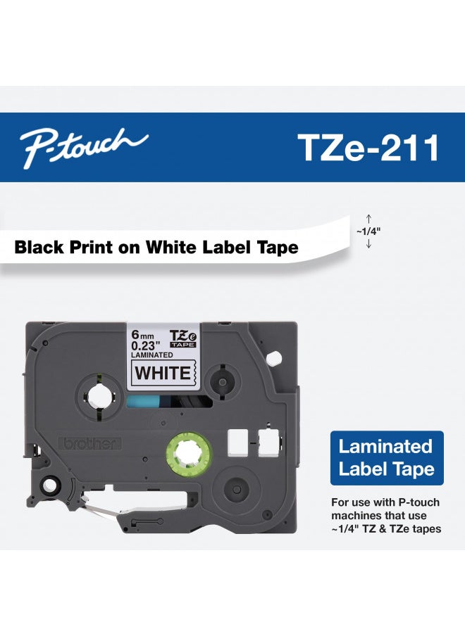 Brother Genuine P-Touch TZE-211 Label Tape 1, 1/4