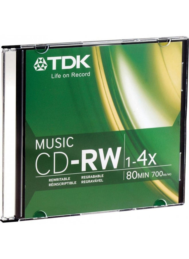 TDK CDRW80TWN 80-Minute Music CD-Rewritable (Single, Jewel)