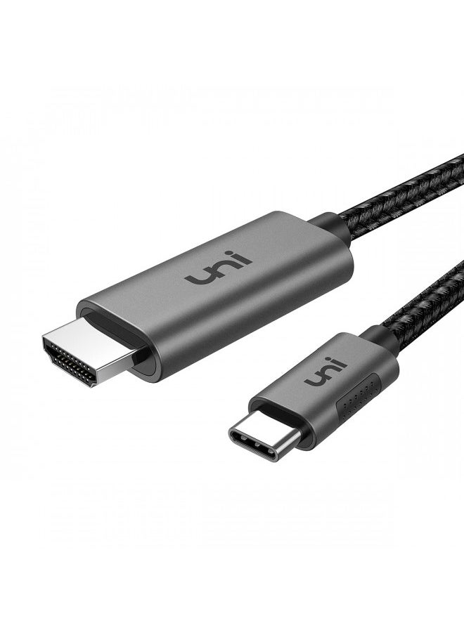 uni USB C to HDMI Cable for Home Office 6ft (4K@60Hz), USB Type C to HDMI Cable, Thunderbolt 4/3 Compatible with MacBook Pro 2021/2020, MacBook Air, iPad Pro 2021, Surface Book 2, Galaxy S23 and More