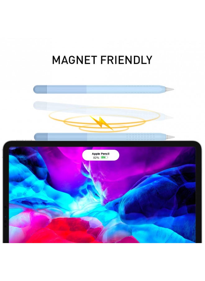 Delidigi Pencil Case Compatible with Apple Pencil 2nd Generation Case, Gradient Color Sleeve Silicone Cover Accessories for Apple Pencil 2nd Generation(Gradient Blue)
